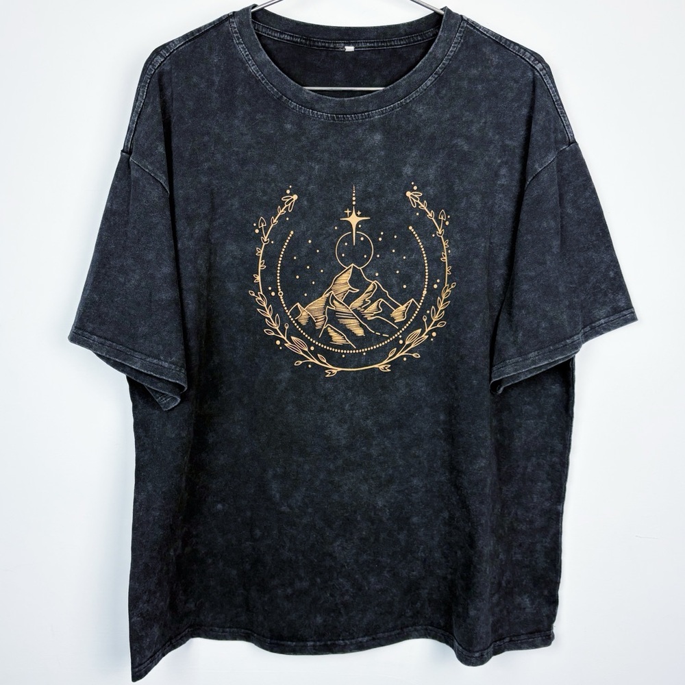 ACOTAR Velaris T-Shirt A Court of Thorn & Roses Book Series Black Acid Wash Tee